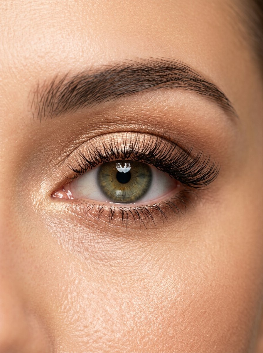 Close-up of eyelash extensions